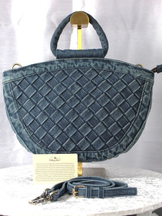 Patricia Nash Handbags - Patricia Nash Denim Woven Satchel NWOT w/ Strap + Authenticity Card